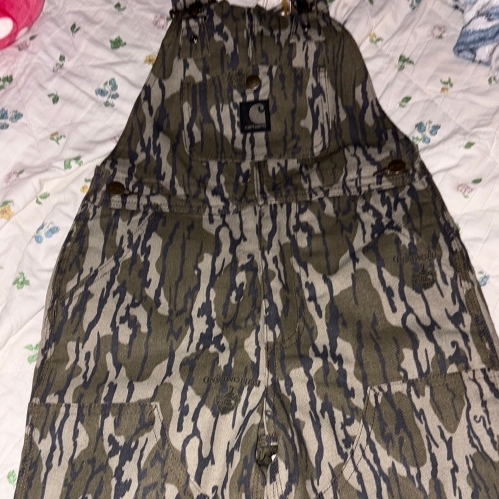 Carhartt Green and Black Patterned Overalls